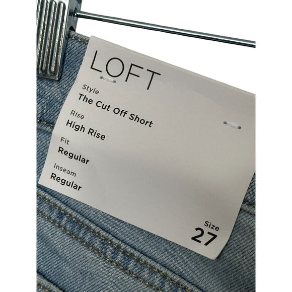 Ann Taylor LOFT High Rise Light Rinse Cut Off Shorts Regular Fit 27"  Sz 4 NEW - Picture 6 of 6